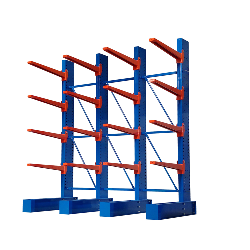 Single Sided Heavy Duty Cantilever Rack 4 Post Powder Coated