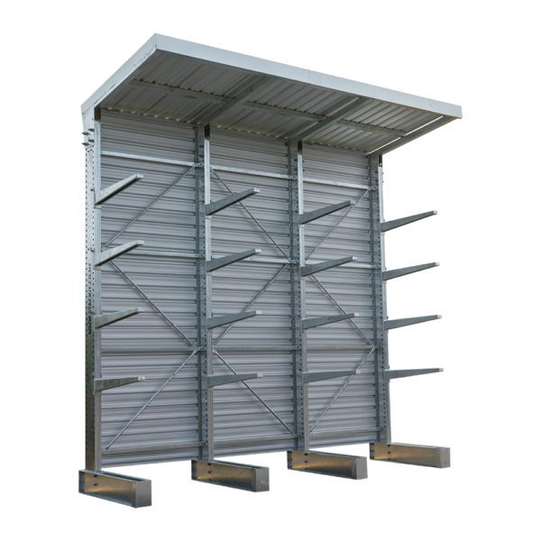 Heavy-Duty-Cantilver-Rack-with-Roof-Structure-Single-Sided-4-Post
