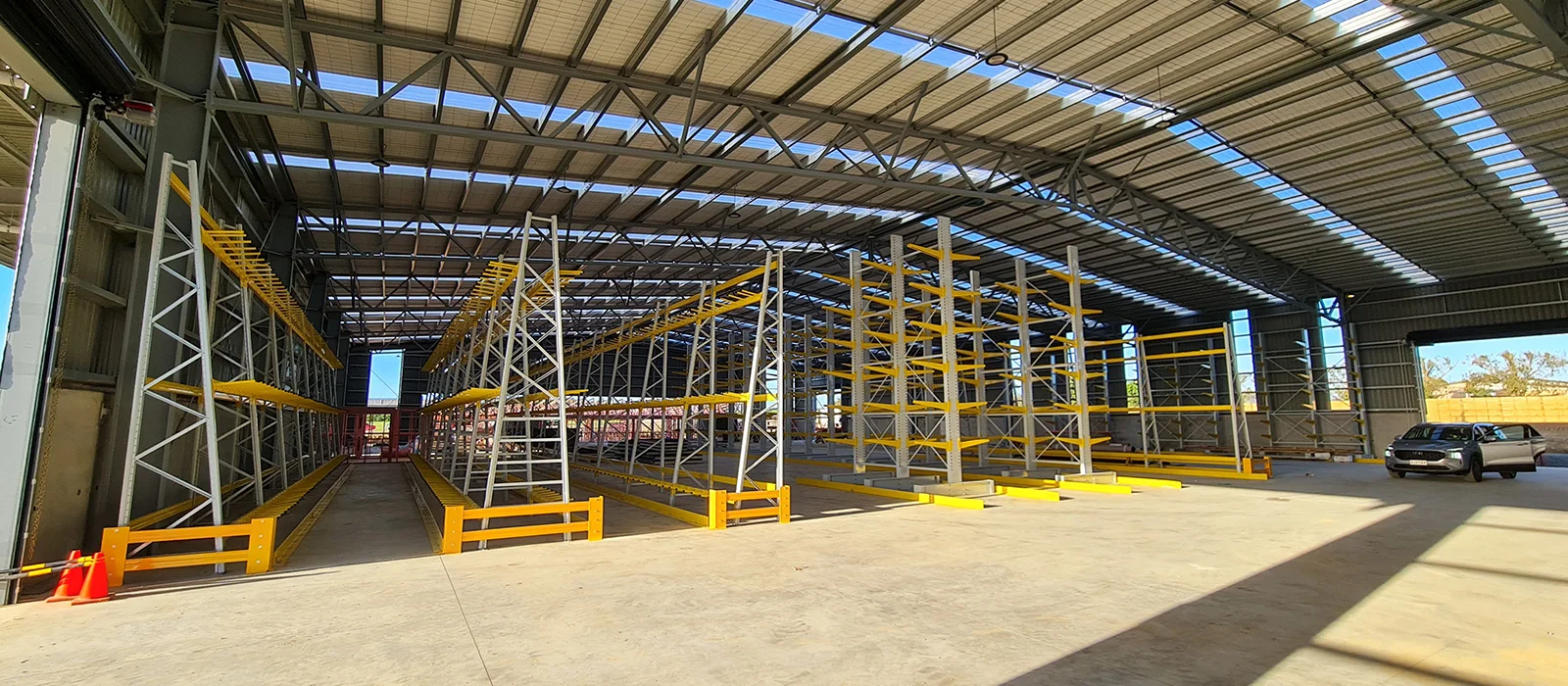 Total Windows and Doors Vertical Moulding Racks and Heavy Duty Cantilever Racks